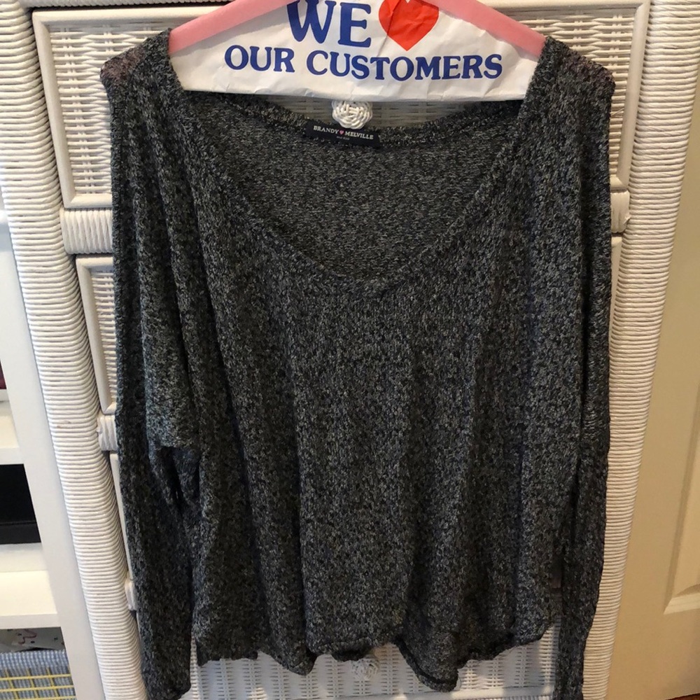 Black and white speckled long sleeve